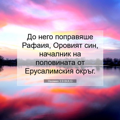 Picture 07 - Неемия 3:9 BULG - До него поправяше Рафаия, - Bible Verse Picture