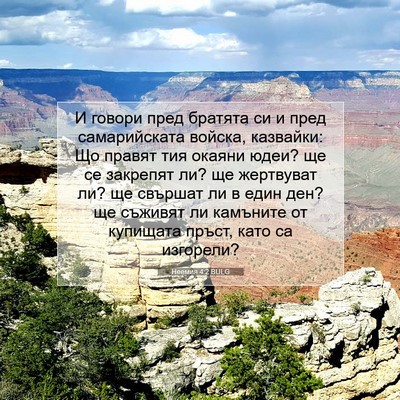 Picture 07 - Неемия 4:2 BULG - И говори пред братята си и - Bible Verse Picture