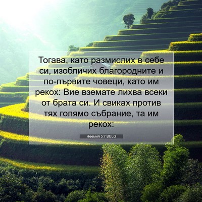 Picture 07 - Неемия 5:7 BULG - Тогава, като размислих в - Bible Verse Picture
