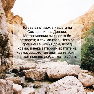 Picture 07 - Неемия 6:10 BULG - Тогава аз отидох в къщата - Bible Verse Picture
