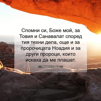 Picture 07 - Неемия 6:14 BULG - Спомни си, Боже мой, за - Bible Verse Picture