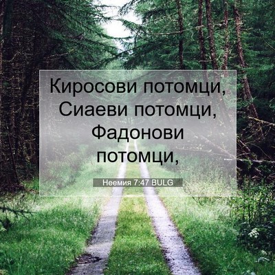 Picture 07 - Неемия 7:47 BULG - Киросови потомци, Сиаеви - Bible Verse Picture