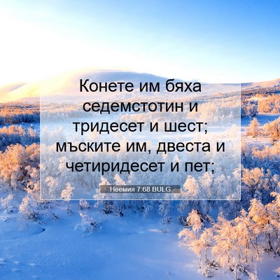 Picture 07 - Неемия 7:68 BULG - Конете им бяха седемстотин - Bible Verse Picture