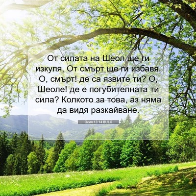 Picture 07 - Осия 13:14 BULG - От силата на Шеол ще ги - Bible Verse Picture