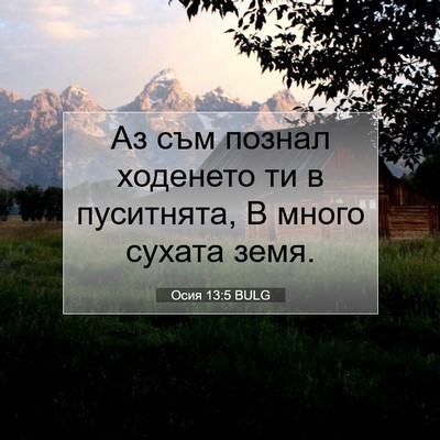 Picture 07 - Осия 13:5 BULG - Аз съм познал ходенето ти в - Bible Verse Picture