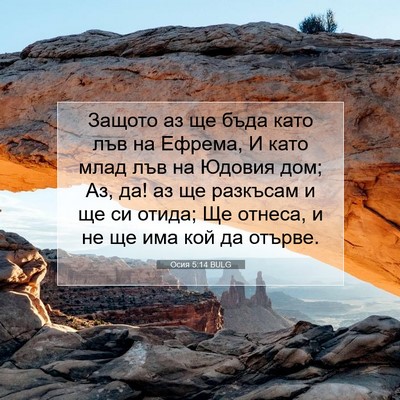 Picture 07 - Осия 5:14 BULG - Защото аз ще бъда като лъв - Bible Verse Picture