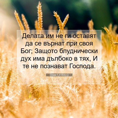 Picture 07 - Осия 5:4 BULG - Делата им не ги оставят да - Bible Verse Picture