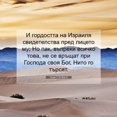 Picture 07 - Осия 7:10 BULG - И гордостта на Израиля - Bible Verse Picture