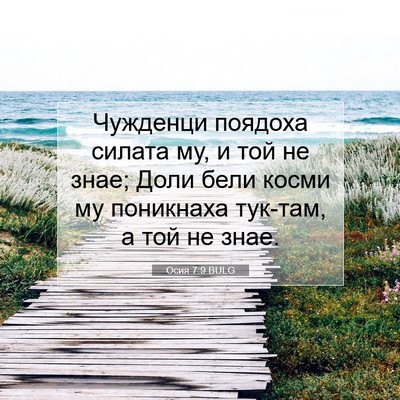 Picture 07 - Осия 7:9 BULG - Чужденци поядоха силата - Bible Verse Picture