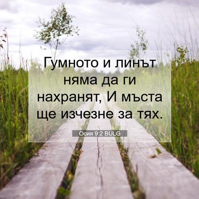Picture 07 - Осия 9:2 BULG - Гумното и линът няма да ги - Bible Verse Picture
