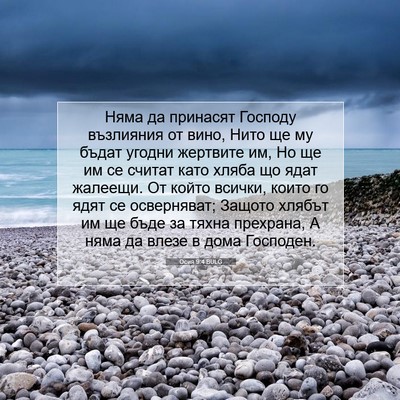 Picture 07 - Осия 9:4 BULG - Няма да принасят Господу - Bible Verse Picture