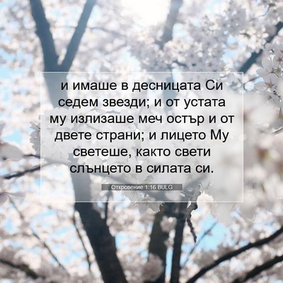 Picture 07 - Откровение 1:16 BULG - и имаше в десницата Си - Bible Verse Picture