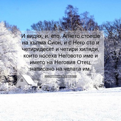 Picture 07 - Откровение 14:1 BULG - И видях, и, ето, Агнето - Bible Verse Picture