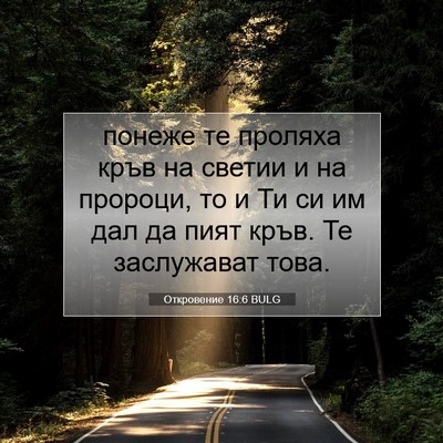 Picture 07 - Откровение 16:6 BULG - понеже те проляха кръв на - Bible Verse Picture