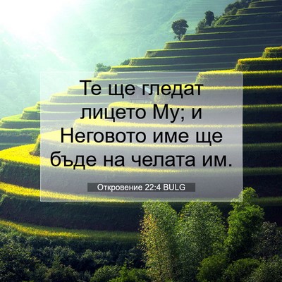 Picture 07 - Откровение 22:4 BULG - Те ще гледат лицето Му; и - Bible Verse Picture