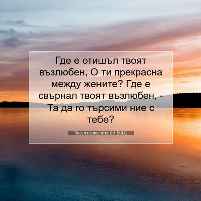 Picture 07 - Песен на песните 6:1 BULG - Где е отишъл твоят - Bible Verse Picture