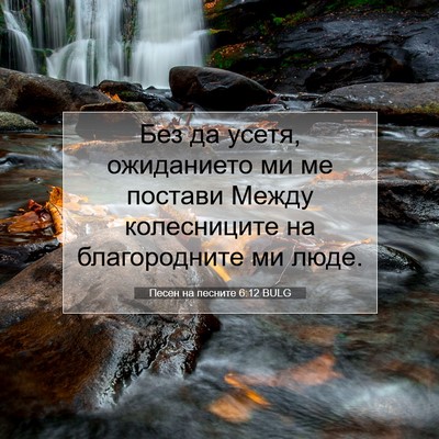 Picture 07 - Песен на песните 6:12 BULG - Без да усетя, ожиданието ми - Bible Verse Picture