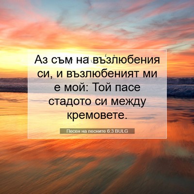 Picture 07 - Песен на песните 6:3 BULG - Аз съм на възлюбения си, и - Bible Verse Picture