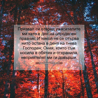 Picture 07 - Плач Еремиев 2:22 BULG - Призвал си отвред - Bible Verse Picture