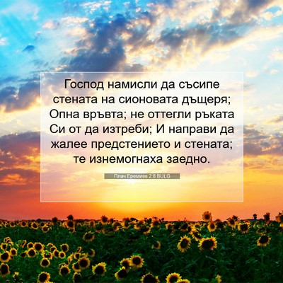 Picture 07 - Плач Еремиев 2:8 BULG - Господ намисли да съсипе - Bible Verse Picture