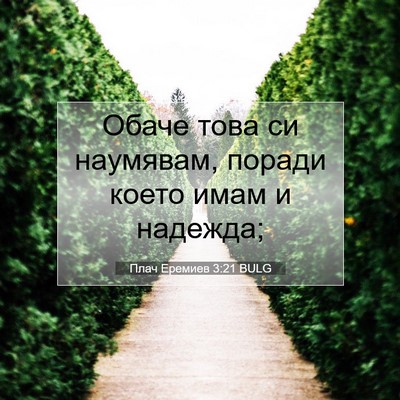 Picture 07 - Плач Еремиев 3:21 BULG - Обаче това си наумявам, - Bible Verse Picture