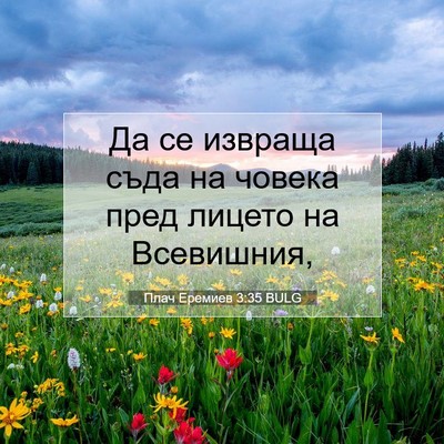 Picture 07 - Плач Еремиев 3:35 BULG - Да се извраща съда на - Bible Verse Picture