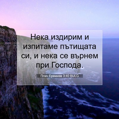 Picture 07 - Плач Еремиев 3:40 BULG - Нека издирим и изпитаме - Bible Verse Picture
