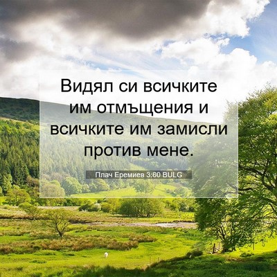 Picture 07 - Плач Еремиев 3:60 BULG - Видял си всичките им - Bible Verse Picture