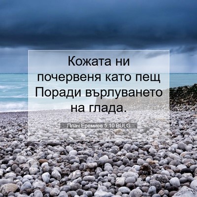 Picture 07 - Плач Еремиев 5:10 BULG - Кожата ни почервеня като - Bible Verse Picture