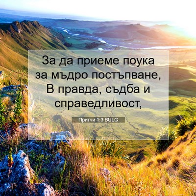 Picture 07 - Притчи 1:3 BULG - За да приеме поука за мъдро - Bible Verse Picture