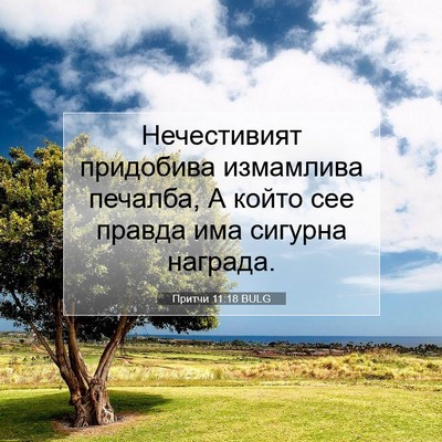 Picture 07 - Притчи 11:18 BULG - Нечестивият придобива - Bible Verse Picture