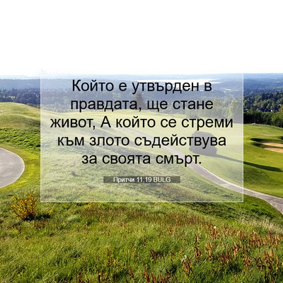 Picture 07 - Притчи 11:19 BULG - Който е утвърден в - Bible Verse Picture