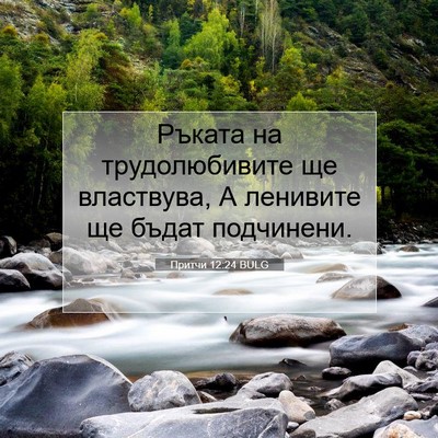 Picture 07 - Притчи 12:24 BULG - Ръката на трудолюбивите ще - Bible Verse Picture