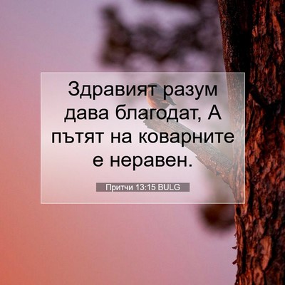 Picture 07 - Притчи 13:15 BULG - Здравият разум дава - Bible Verse Picture