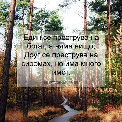 Picture 07 - Притчи 13:7 BULG - Един се преструва на богат, - Bible Verse Picture