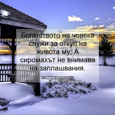Picture 07 - Притчи 13:8 BULG - Богатството на човека - Bible Verse Picture
