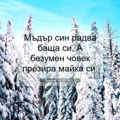 Picture 07 - Притчи 15:20 BULG - Мъдър син радва баща си, А - Bible Verse Picture