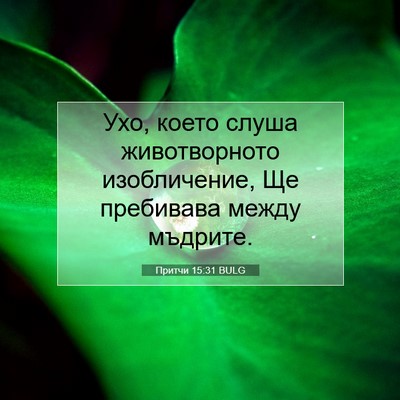 Picture 07 - Притчи 15:31 BULG - Ухо, което слуша - Bible Verse Picture