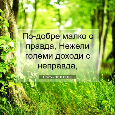 Picture 07 - Притчи 16:8 BULG - По-добре малко с правда, - Bible Verse Picture