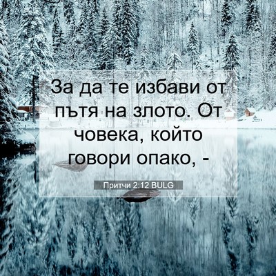 Picture 07 - Притчи 2:12 BULG - За да те избави от пътя на - Bible Verse Picture