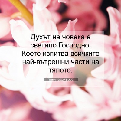 Picture 07 - Притчи 20:27 BULG - Духът на човека е светило - Bible Verse Picture