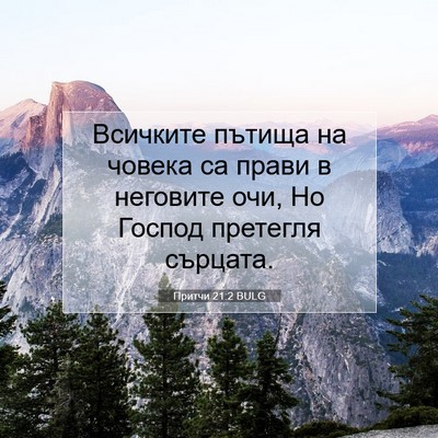 Picture 07 - Притчи 21:2 BULG - Всичките пътища на човека - Bible Verse Picture