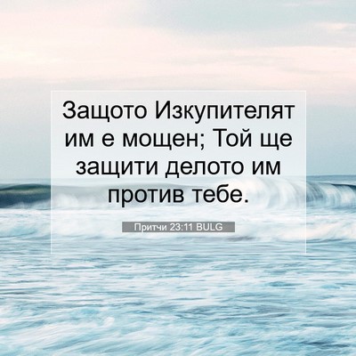 Picture 07 - Притчи 23:11 BULG - Защото Изкупителят им е - Bible Verse Picture