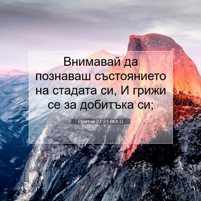 Picture 07 - Притчи 27:23 BULG - Внимавай да познаваш - Bible Verse Picture