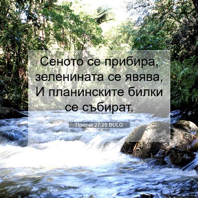 Picture 07 - Притчи 27:25 BULG - Сеното се прибира, - Bible Verse Picture