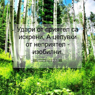 Picture 07 - Притчи 27:6 BULG - Удари от приятел са - Bible Verse Picture