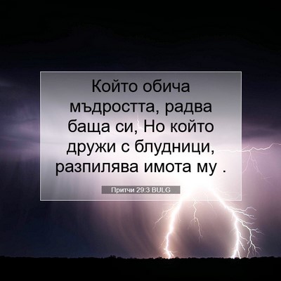 Picture 07 - Притчи 29:3 BULG - Който обича мъдростта, - Bible Verse Picture