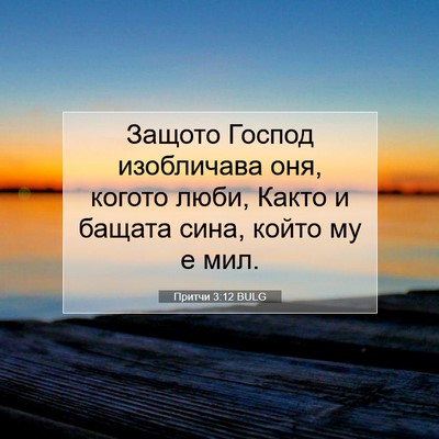 Picture 07 - Притчи 3:12 BULG - Защото Господ изобличава - Bible Verse Picture