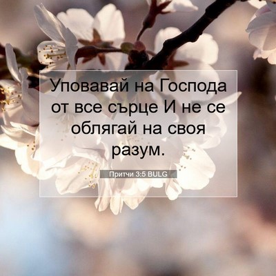 Picture 07 - Притчи 3:5 BULG - Уповавай на Господа от все - Bible Verse Picture
