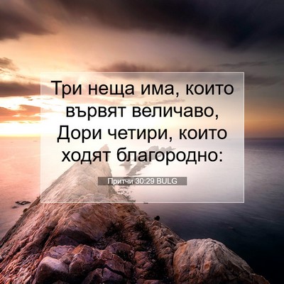 Picture 07 - Притчи 30:29 BULG - Три неща има, които вървят - Bible Verse Picture